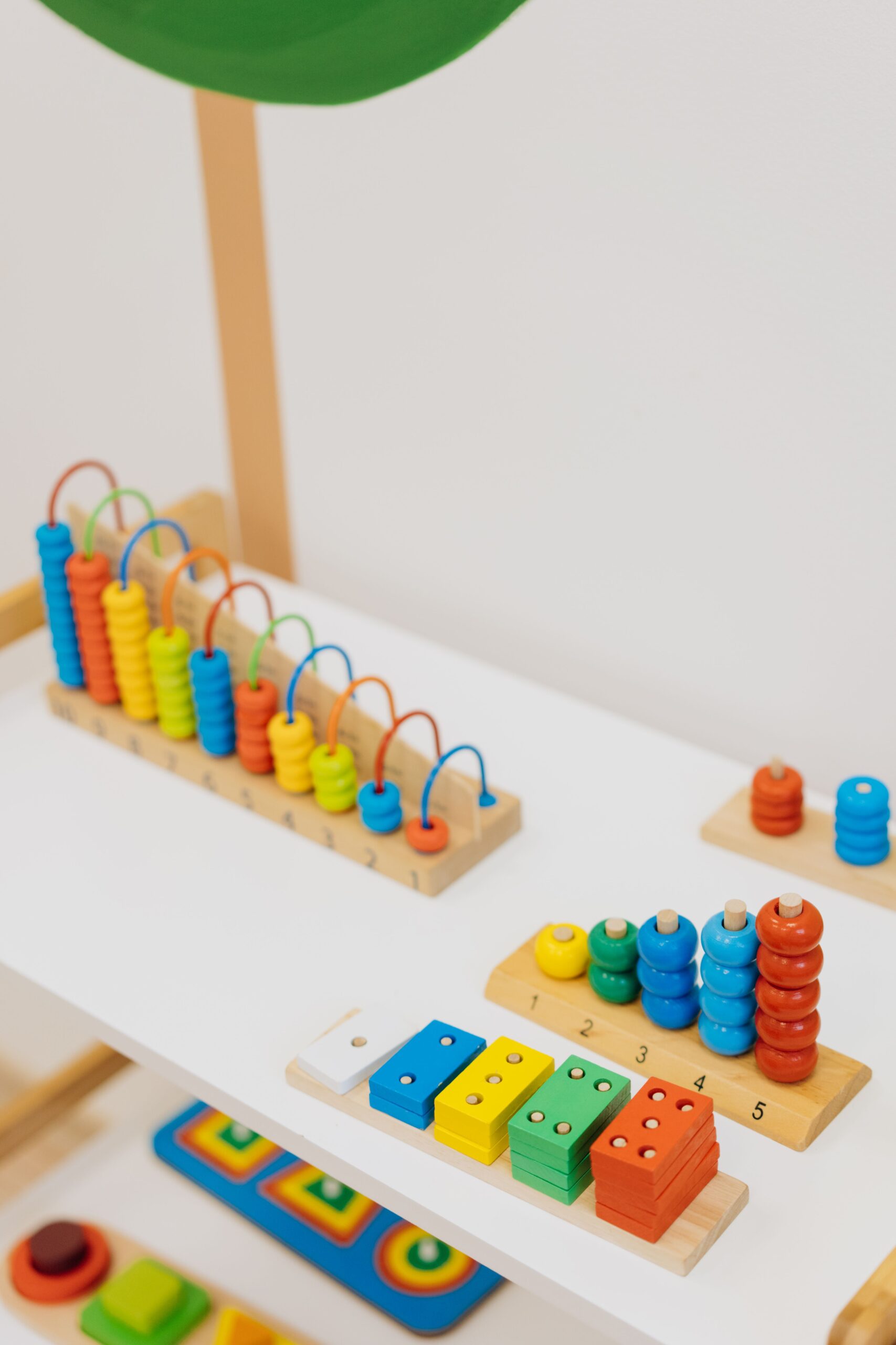 Educational and learning toys displayed on a shelf